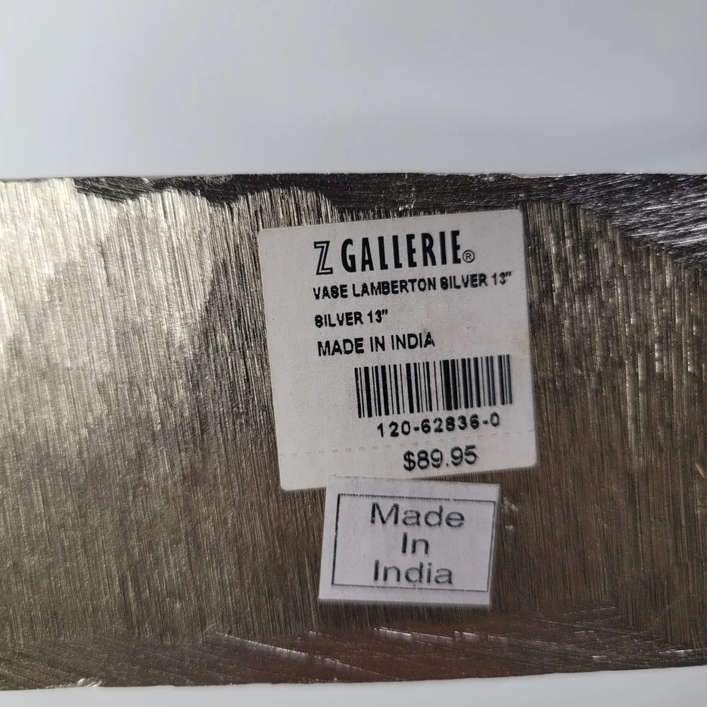Z Gallerie Lamberton Vase Silvertone India 13